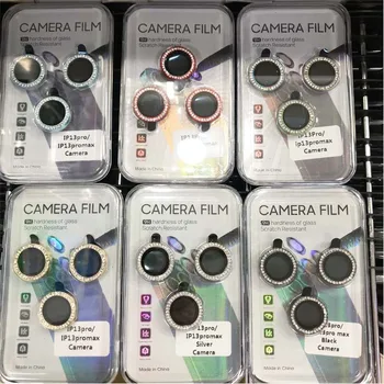 50 шт., защитная крышка для объектива камеры с блестящими стразами для iPhone 14 Pro Max Plus 13 12 Mini 11 14Pro 13Pro 14Plus 12Pro