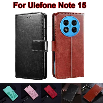 Винтажный Чехол-бумажник Для Ulefone Note 15, Флип-Кожаные Чехлы Для Телефонов Carcasas Ulefone Note 15 6,22 