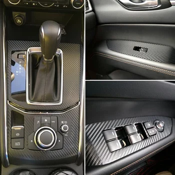 Для Mazda cx-5 2017-2020 Внутренняя Центральная панель управления Дверной ручкой 3D/5D Наклейки из углеродного волокна, Наклейки для стайлинга автомобилей, Аксессуары
