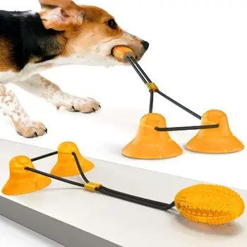 Игрушка для собак на присоске, резиновая машина для упаковки закусок для домашних животных