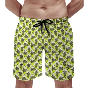 Летние шорты для спортзала, бегущие морские черепахи, пляжные шорты в стиле Ретро с животными, Забавные быстросохнущие пляжные плавки Большого размера