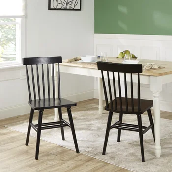 Обеденные стулья Better Homes & Gardens Gerald Classic из черного дерева, набор мебели из 2 обеденных стульев