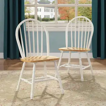 Обеденные стулья Gardens Autumn Lane из дерева, белый и дуб (комплект из 2-х)