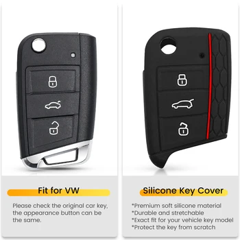 Силиконовый чехол Для ключей KEYYOU Для VW Polo Golf 7 2015-2020 Для Skoda Octavia Kodiaq Karoq Для SEAT Ateca Leon Чехол-накладка
