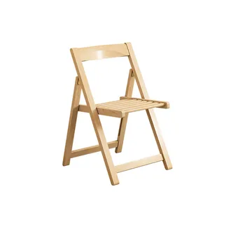 Складной стул Обеденные стулья Бытовой Табурет Ресторан Простая Современная мебель со спинкой из массива дерева