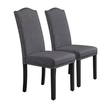 обеденный стул с высокой спинкой из 2 предметов, серый